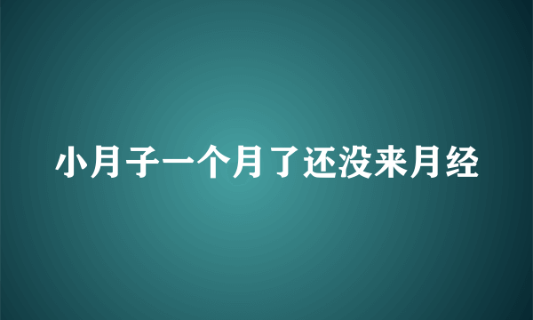 小月子一个月了还没来月经