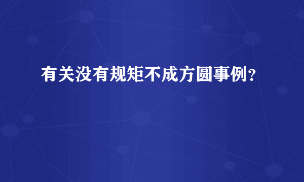 有关没有规矩不成方圆事例？