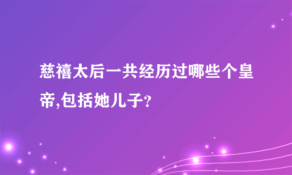 慈禧太后一共经历过哪些个皇帝,包括她儿子？