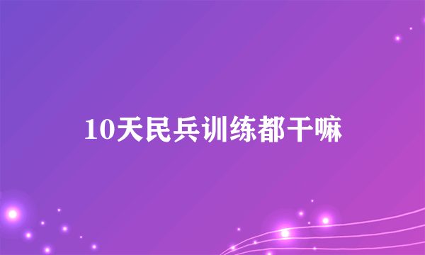 10天民兵训练都干嘛