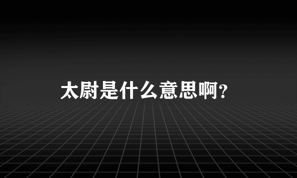 太尉是什么意思啊？