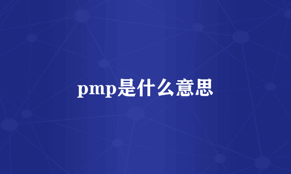 pmp是什么意思