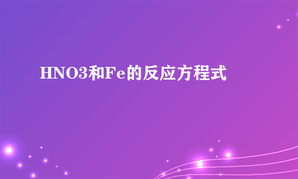 HNO3和Fe的反应方程式