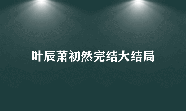 叶辰萧初然完结大结局