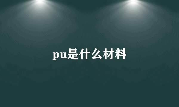 pu是什么材料