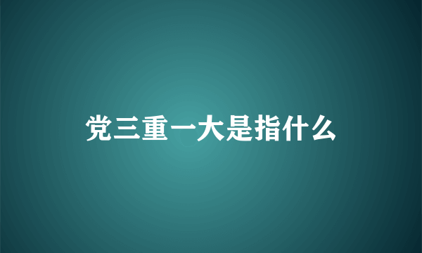 党三重一大是指什么