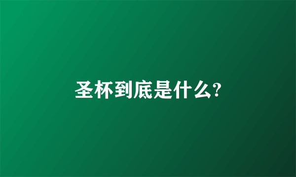 圣杯到底是什么?