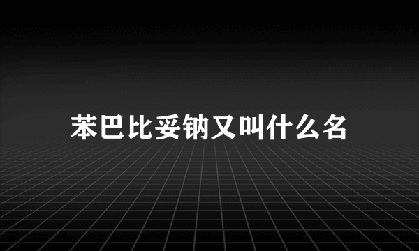 苯巴比妥钠又叫什么名