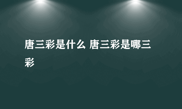 唐三彩是什么 唐三彩是哪三彩