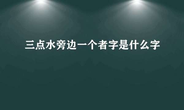 三点水旁边一个者字是什么字