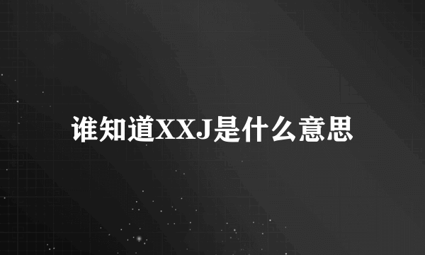 谁知道XXJ是什么意思