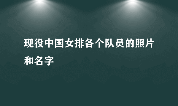 现役中国女排各个队员的照片和名字