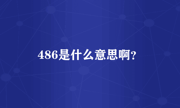 486是什么意思啊？