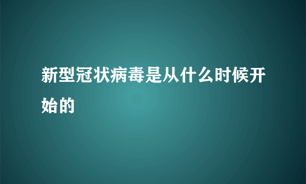 新型冠状病毒是从什么时候开始的