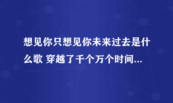 想见你只想见你未来过去是什么歌 穿越了千个万个时间线里人海里相依