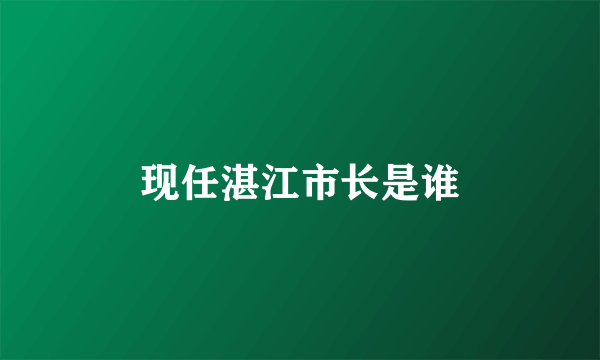 现任湛江市长是谁