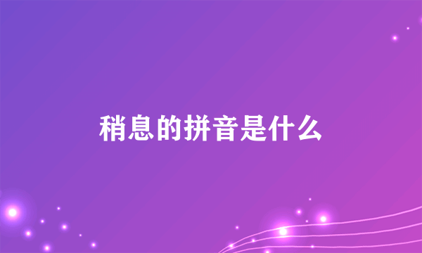 稍息的拼音是什么