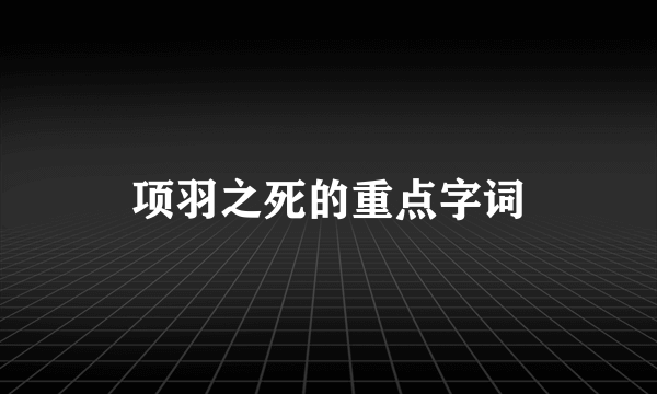 项羽之死的重点字词