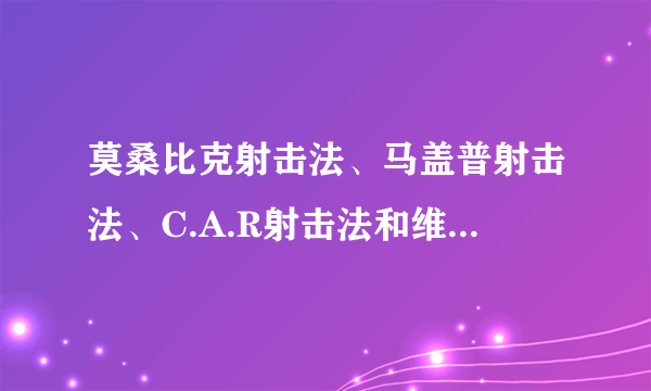 莫桑比克射击法、马盖普射击法、C.A.R射击法和维弗射击法之间有什么区别？