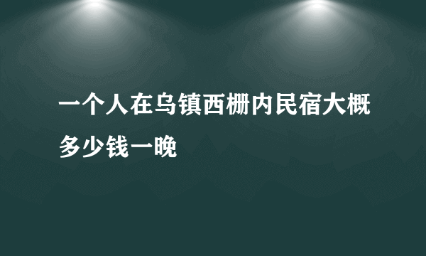 一个人在乌镇西栅内民宿大概多少钱一晚