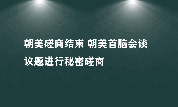 朝美磋商结束 朝美首脑会谈议题进行秘密磋商