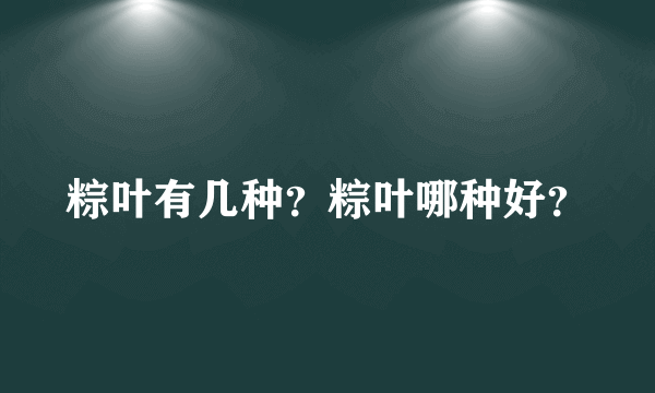 粽叶有几种？粽叶哪种好？