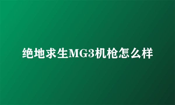 绝地求生MG3机枪怎么样