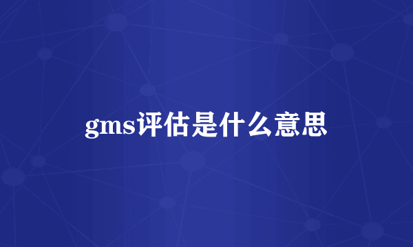 gms评估是什么意思