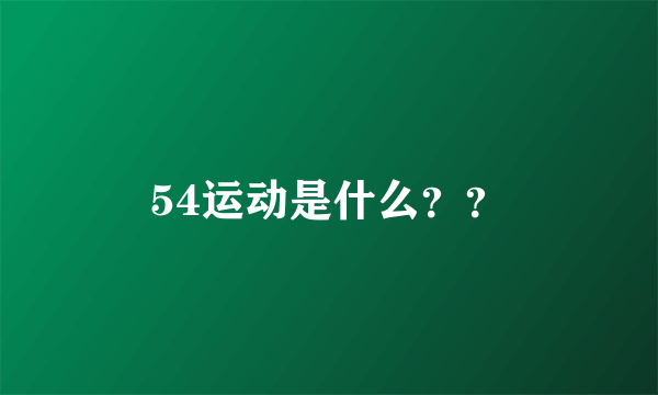 54运动是什么？？