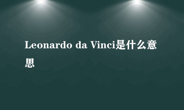 Leonardo da Vinci是什么意思