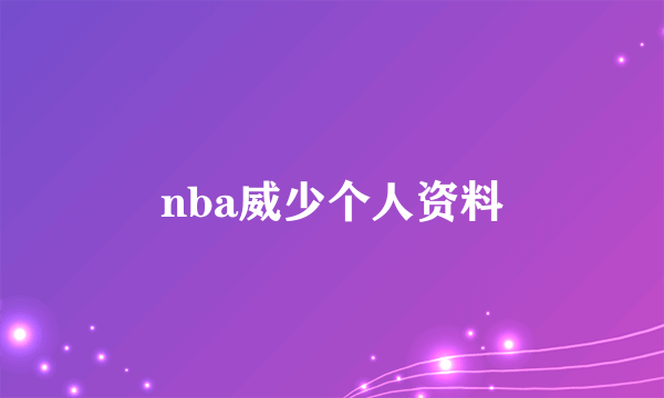 nba威少个人资料