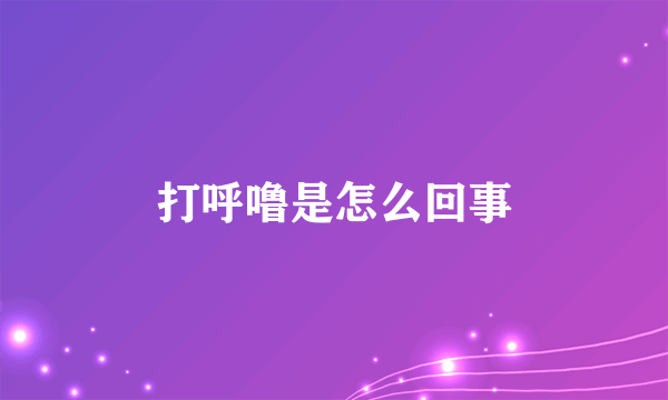 打呼噜是怎么回事