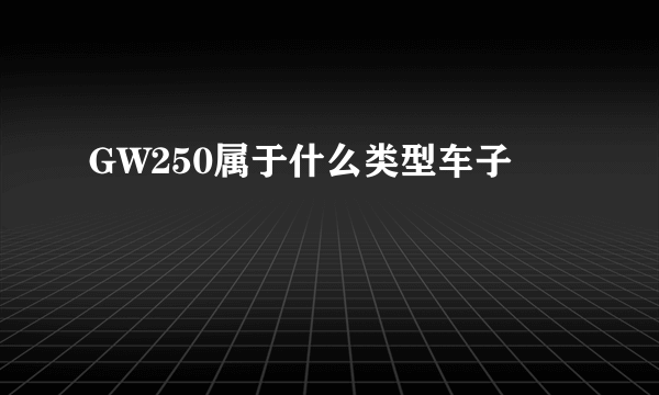 GW250属于什么类型车子