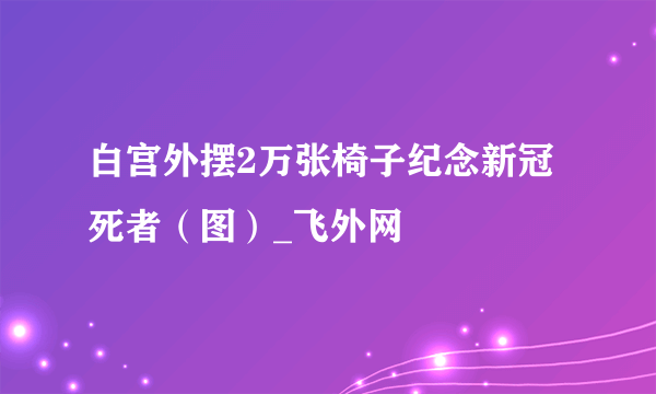 白宫外摆2万张椅子纪念新冠死者（图）_飞外网