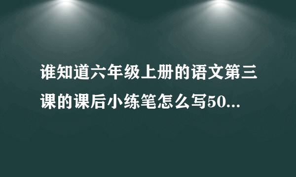 谁知道六年级上册的语文第三课的课后小练笔怎么写50字，拜托了