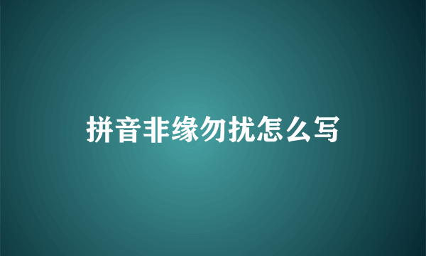 拼音非缘勿扰怎么写