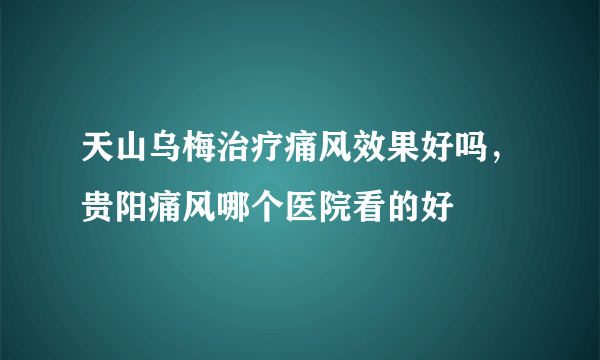 天山乌梅治疗痛风效果好吗，贵阳痛风哪个医院看的好