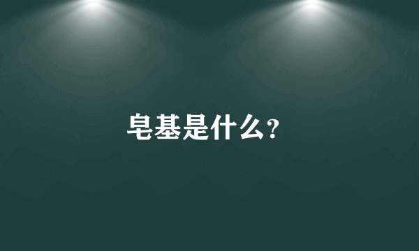 皂基是什么？