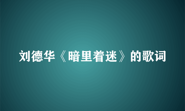 刘德华《暗里着迷》的歌词