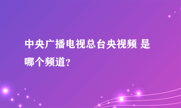 中央广播电视总台央视频 是哪个频道？