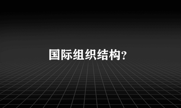 国际组织结构？