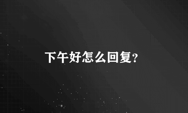 下午好怎么回复？