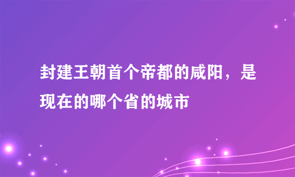 封建王朝首个帝都的咸阳，是现在的哪个省的城市