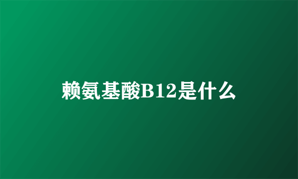 赖氨基酸B12是什么