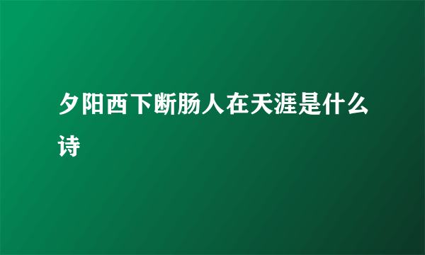 夕阳西下断肠人在天涯是什么诗