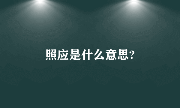 照应是什么意思?