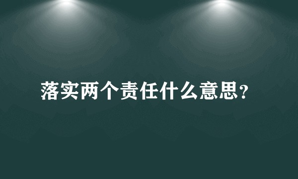 落实两个责任什么意思？