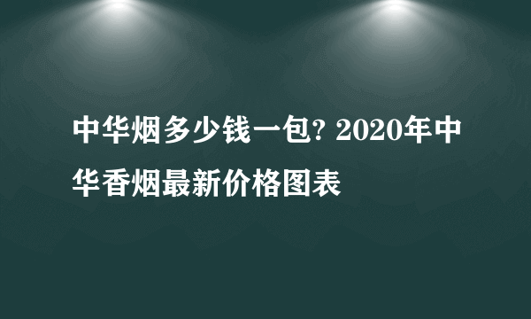 中华烟多少钱一包? 2020年中华香烟最新价格图表