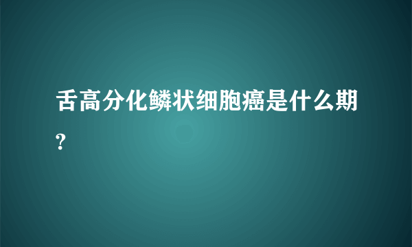 舌高分化鳞状细胞癌是什么期?