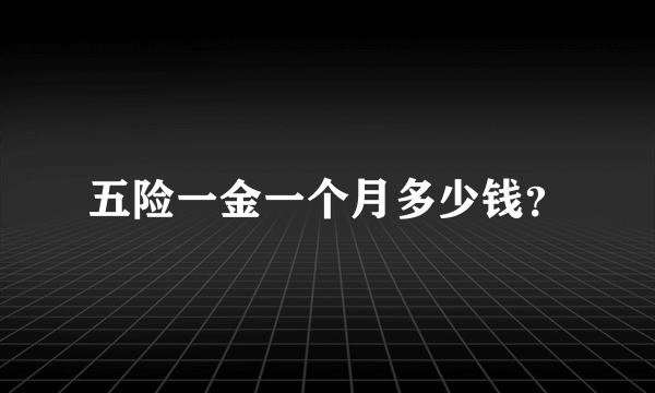 五险一金一个月多少钱？